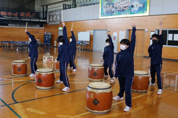 １年太鼓教室 男鹿市立男鹿北中学校